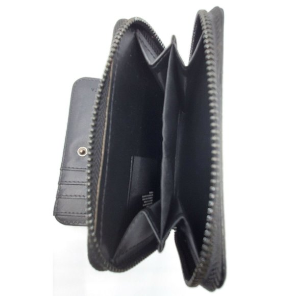 NWOT Badgley Mischka Black Mini Vegan Croc Leather Wallet $60.00 - Picture 5 of 5